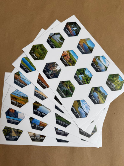 64 Minnesota State Park Stickers (Minnesota State Parks-Complete Set) - Hex