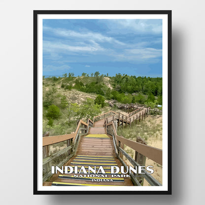 Indiana Dunes National Park Poster-WPA (Dunes Succession)