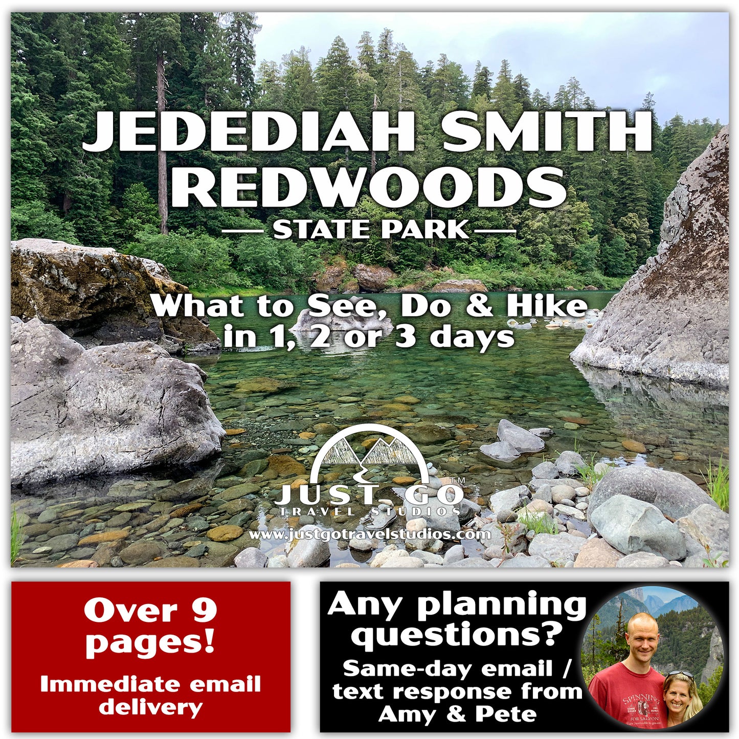 Jedediah Smith Redwoods State Park Itinerary (Digitial Download)