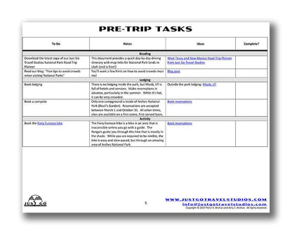 Colorado National Monument Itinerary (Digital Download)