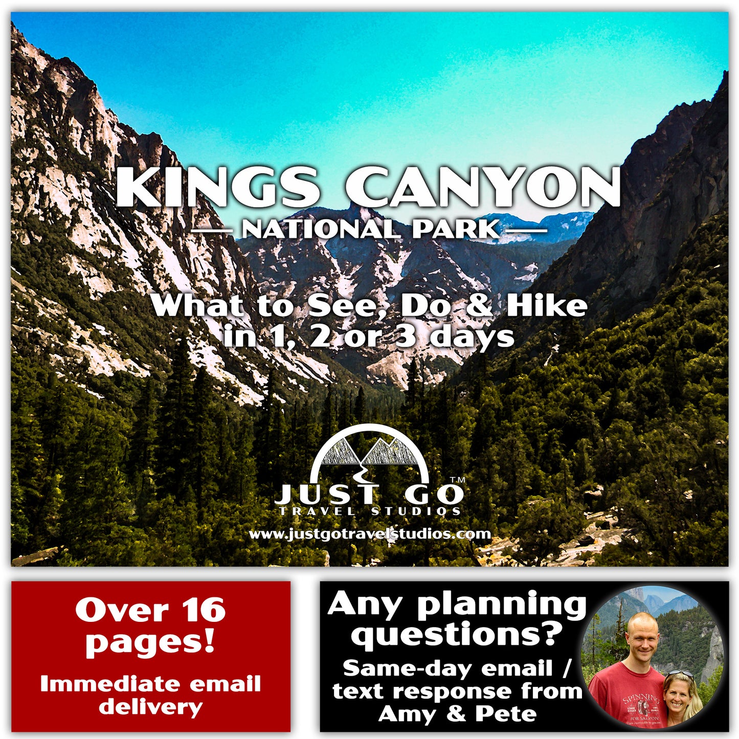 Kings Canyon National Park Itinerary (Digital Download)