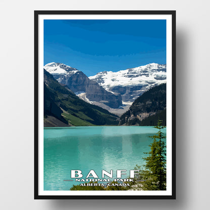 Banff National Park Poster-WPA (Lake Louise)