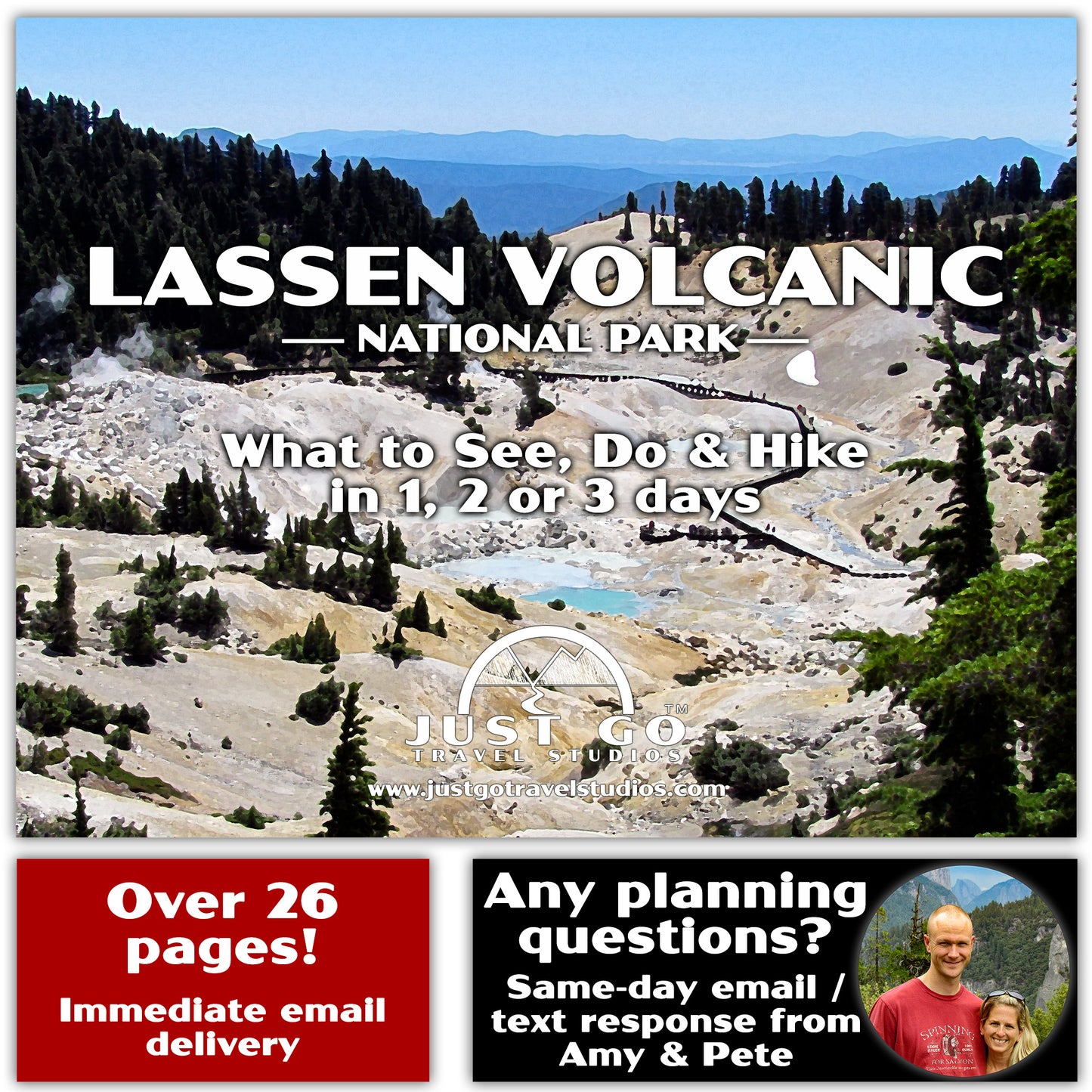 Lassen Volcanic National Park Itinerary (Digital Download)