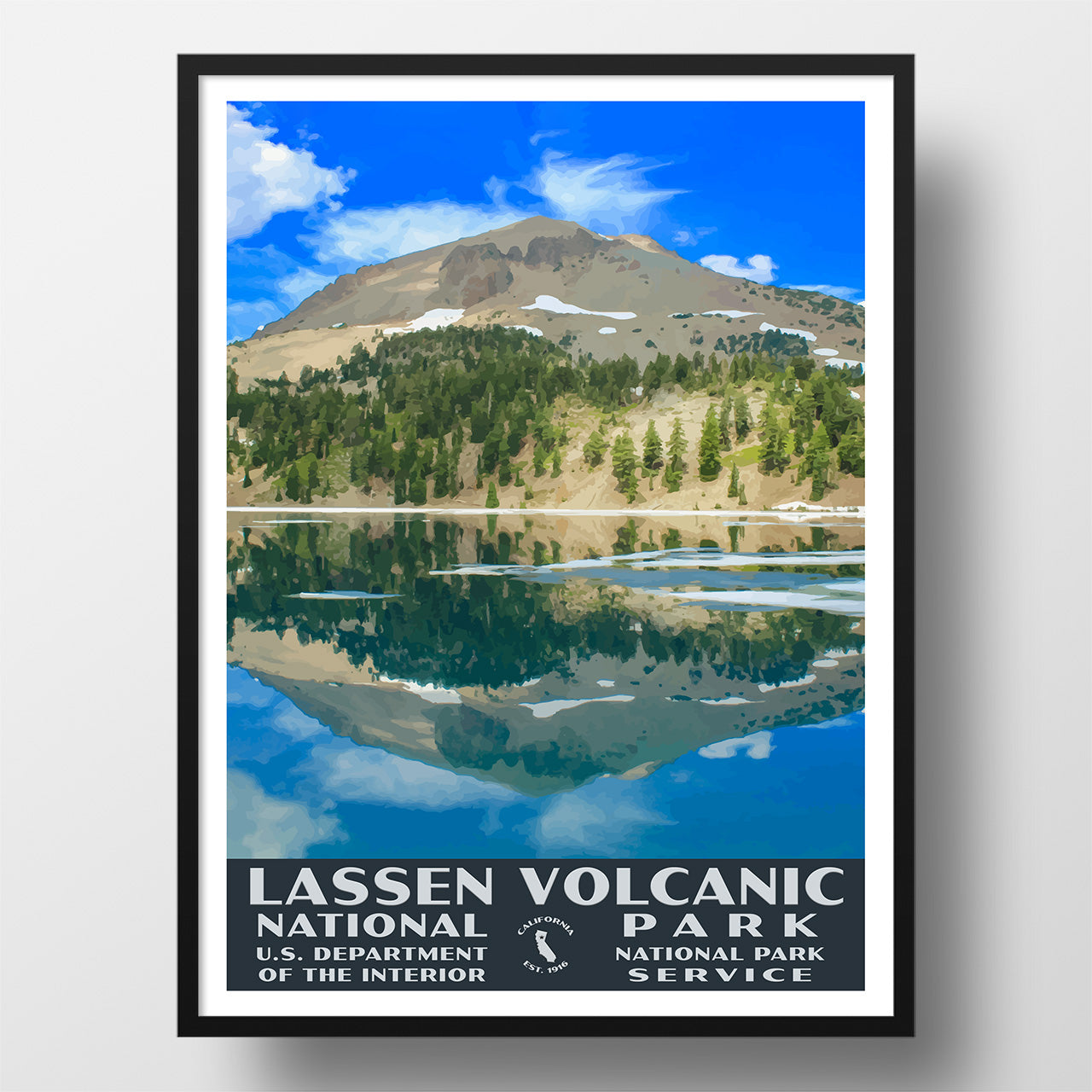 lassen volcanic national park poster