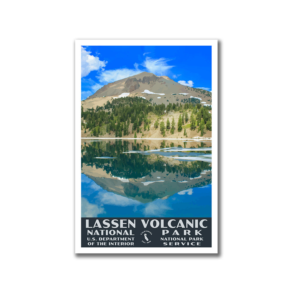 Lassen Volcanic National Park Poster-WPA (Lassen Peak)