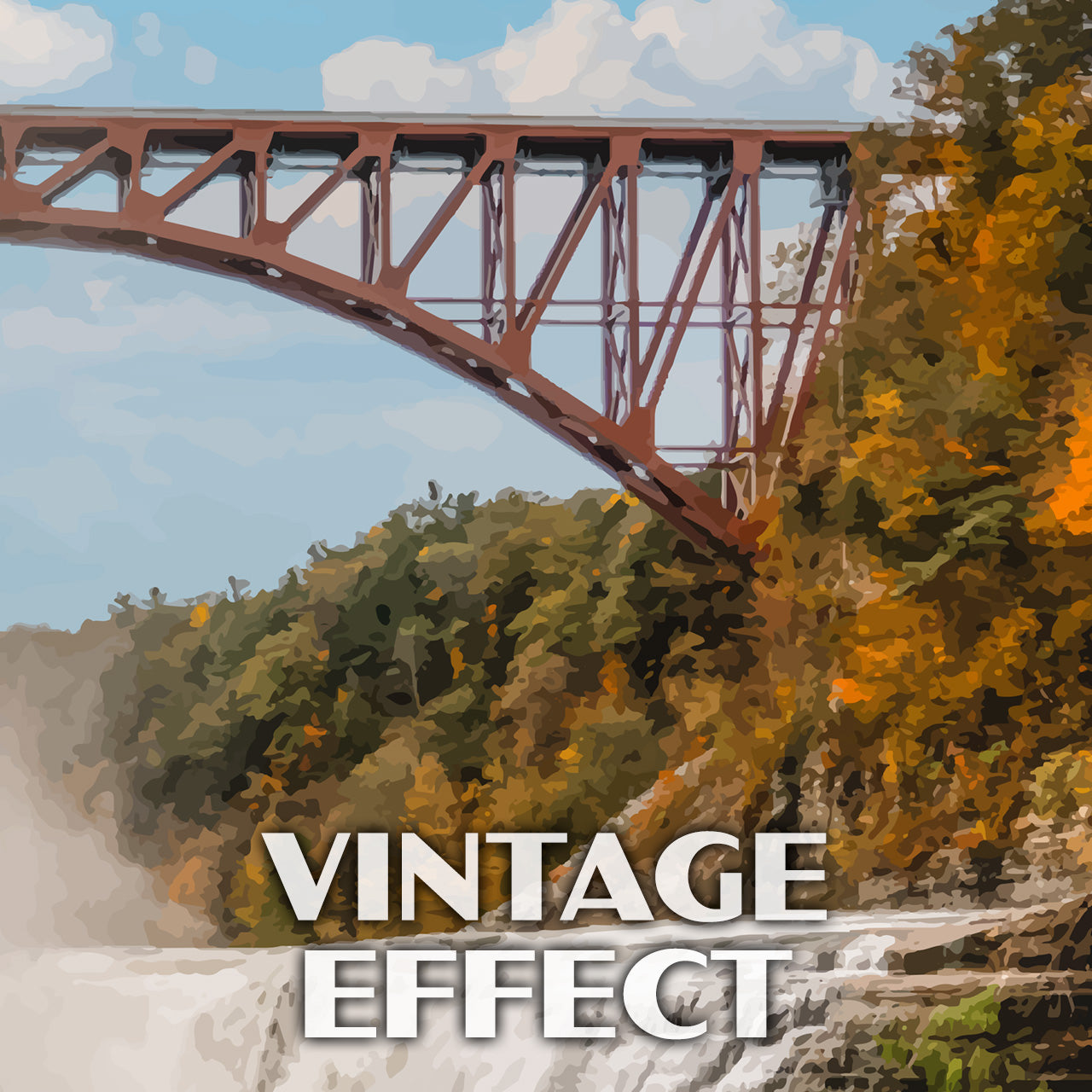 Letchworth State Park Poster - WPA (Inspiration Point Blue Sky)