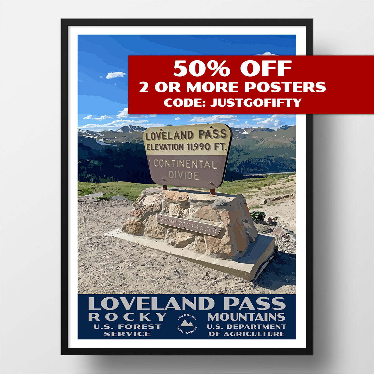 White River National Forest Poster-WPA (Loveland Pass)