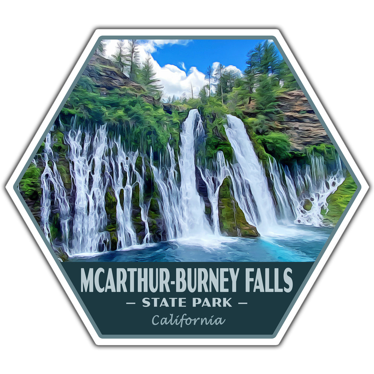 McArthur Burney Falls State Park Sticker (Burney Falls) - Hex – Just Go ...
