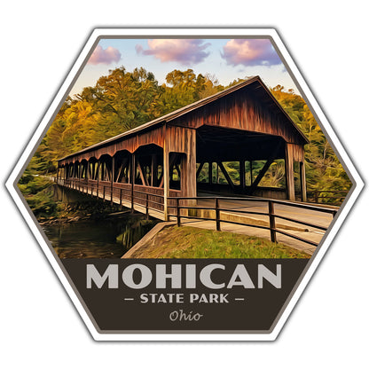 Mohican state park sticker with covered bridge