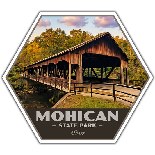 Mohican state park sticker with covered bridge