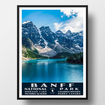 Banff National Park Poster-WPA (Moraine Lake)