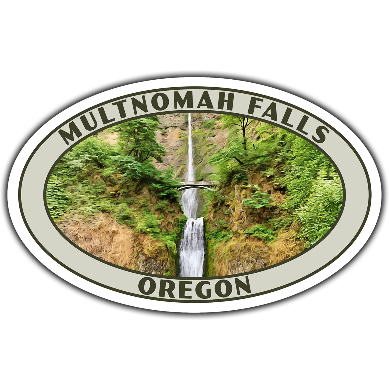 Multnomah Falls Sticker Multnomah Falls Sticker (Falls) (Oregon State) – Just Go Travel Studios