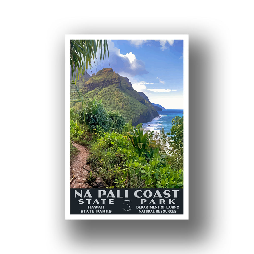 Na Pali Coast State Park Poster-WPA (Kalalau Trail)