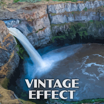 Palouse Falls State Park Poster-WPA (Waterfall Side View)