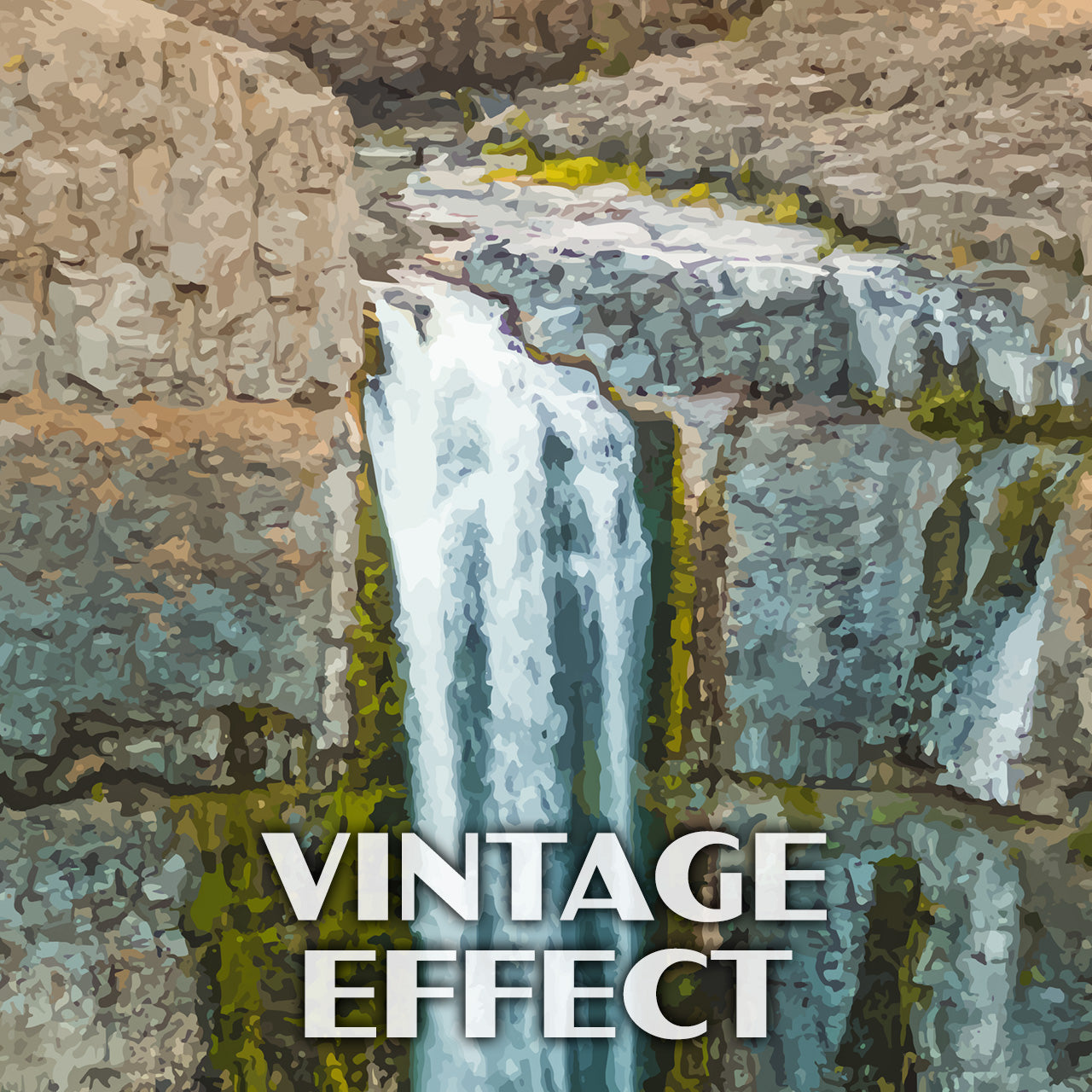 Palouse Falls State Park Poster-WPA (Waterfall Up Close)