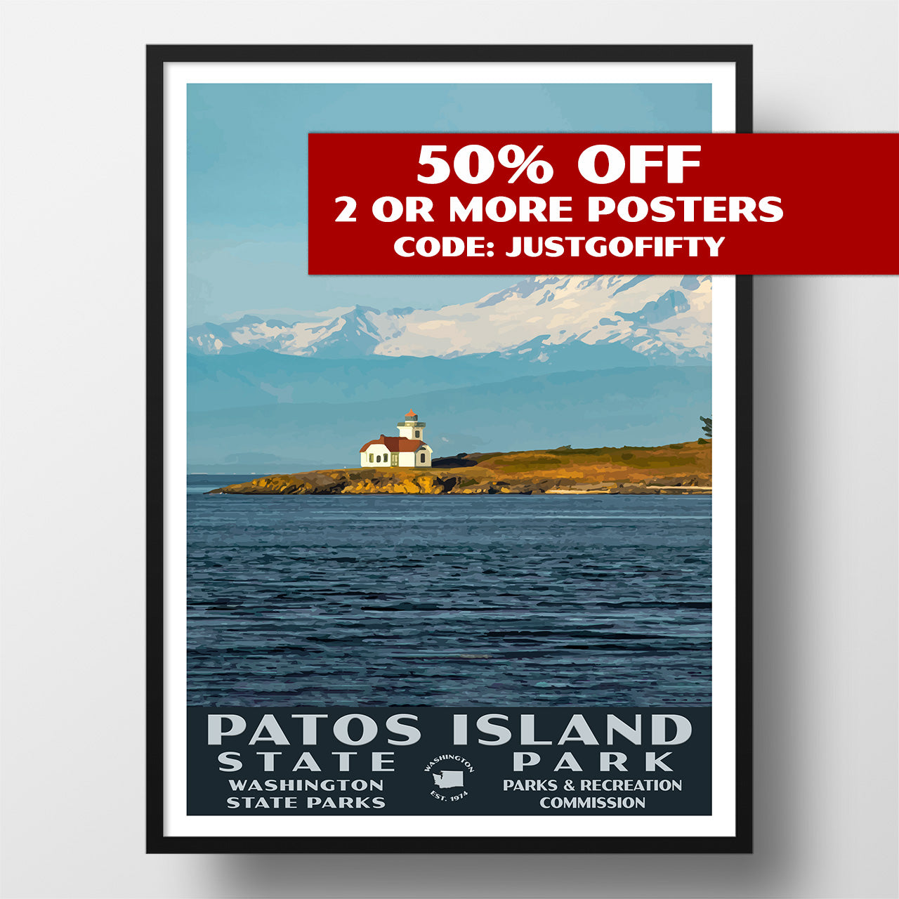 Patos Island State Park Poster-WPA (Lighthouse)