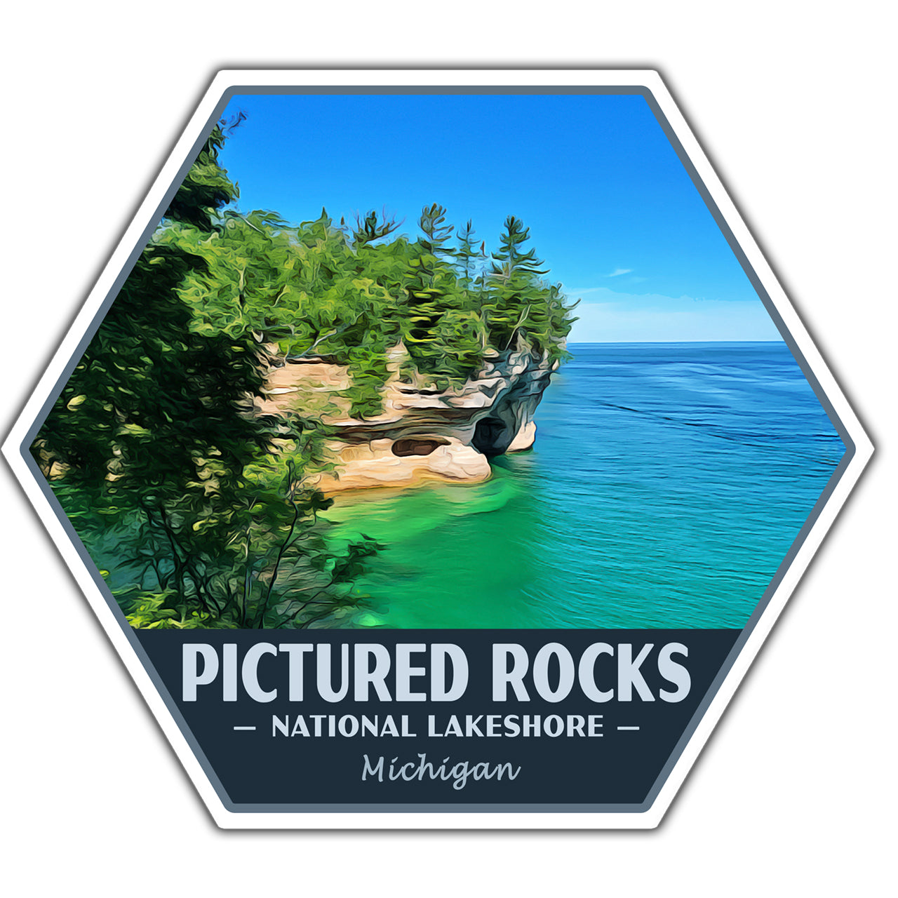 Pictured Rocks National Lakeshore Sticker (Bluffs View) - Hex – Just Go ...