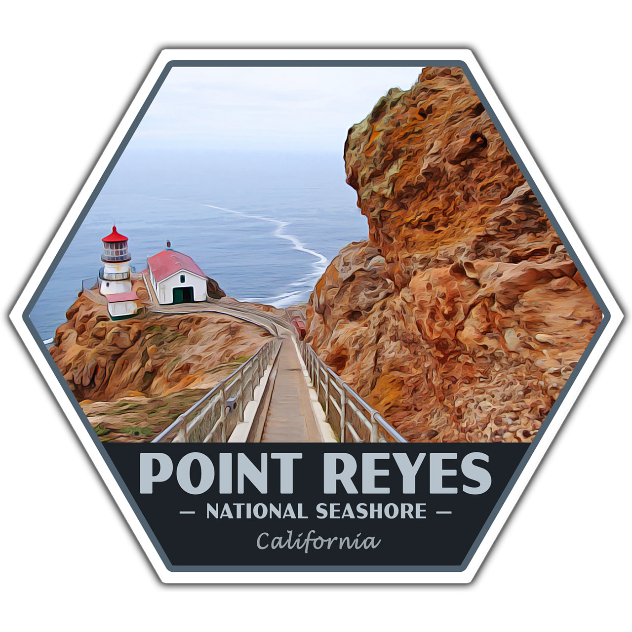 Point Reyes National Seashore Sticker (Lighthouse) - Hex – Just Go ...