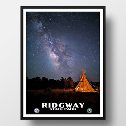 Ridgway State Park Poster - WPA (Teepee at Night) - CPF / RSP