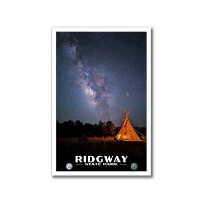 Ridgway State Park Poster - WPA (Teepee at Night) - CPF / RSP