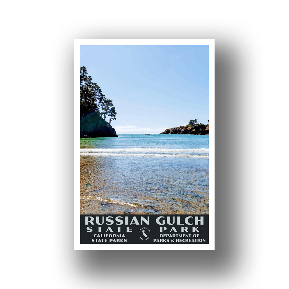 Russian Gulch State Park Poster-WPA (Beach)