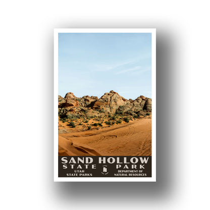 Sand Hollow State Park Poster-WPA (Red Mountain)