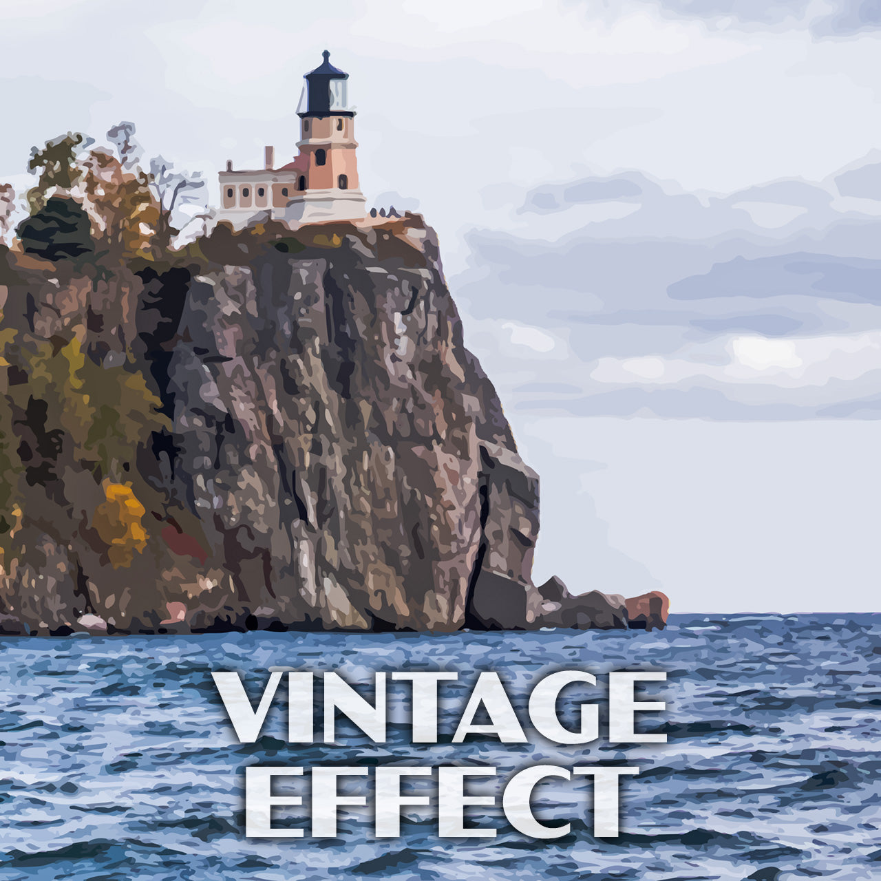 Split Rock Lighthouse State Park Poster-WPA (Stormy Seas in Fall)