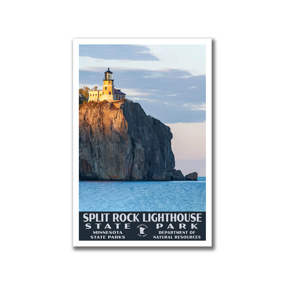 Split Rock Lighthouse State Park Poster-WPA (Sunset)