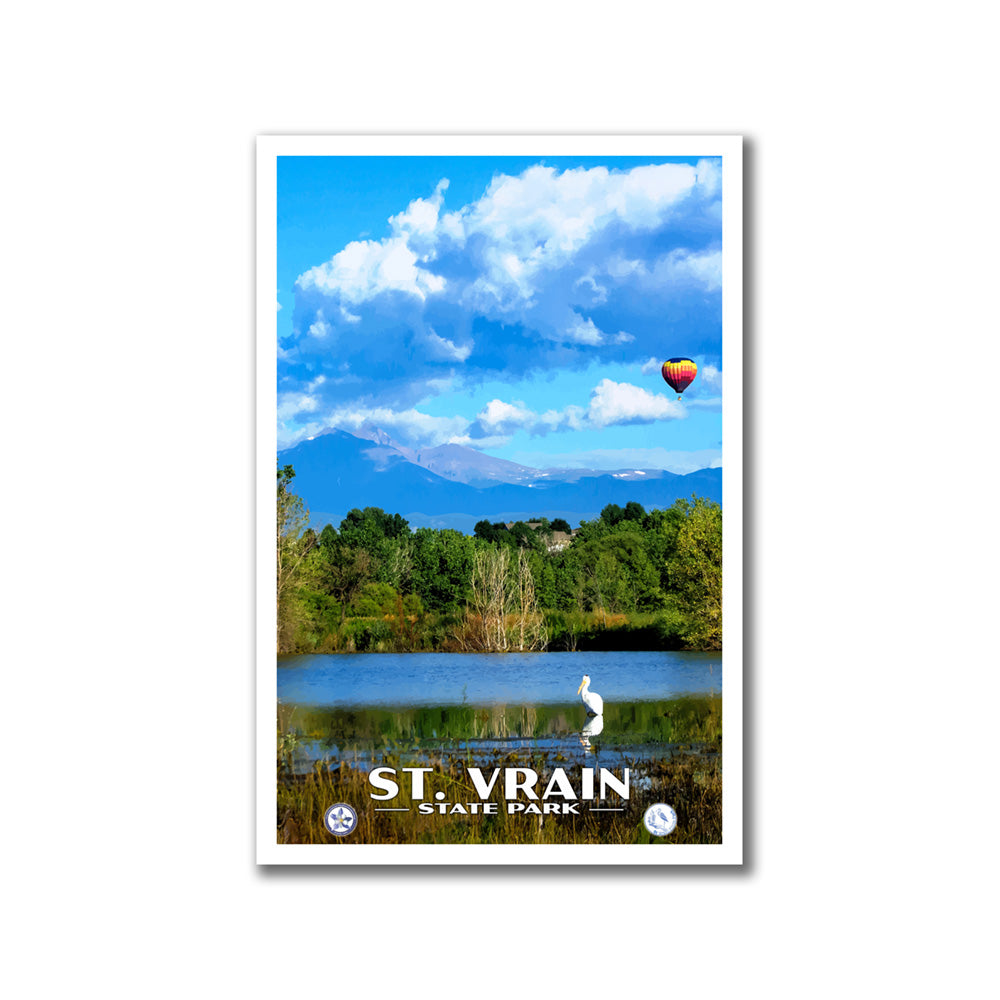 St. Vrain State Park Poster - WPA (Hot Air Balloon) - CPF / SVSP