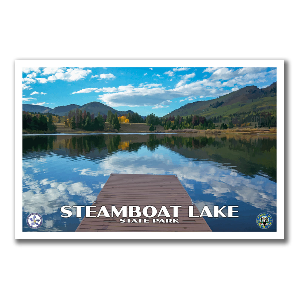 Steamboat Lake State Park Poster - WPA (Dock) - CPF / SLSP