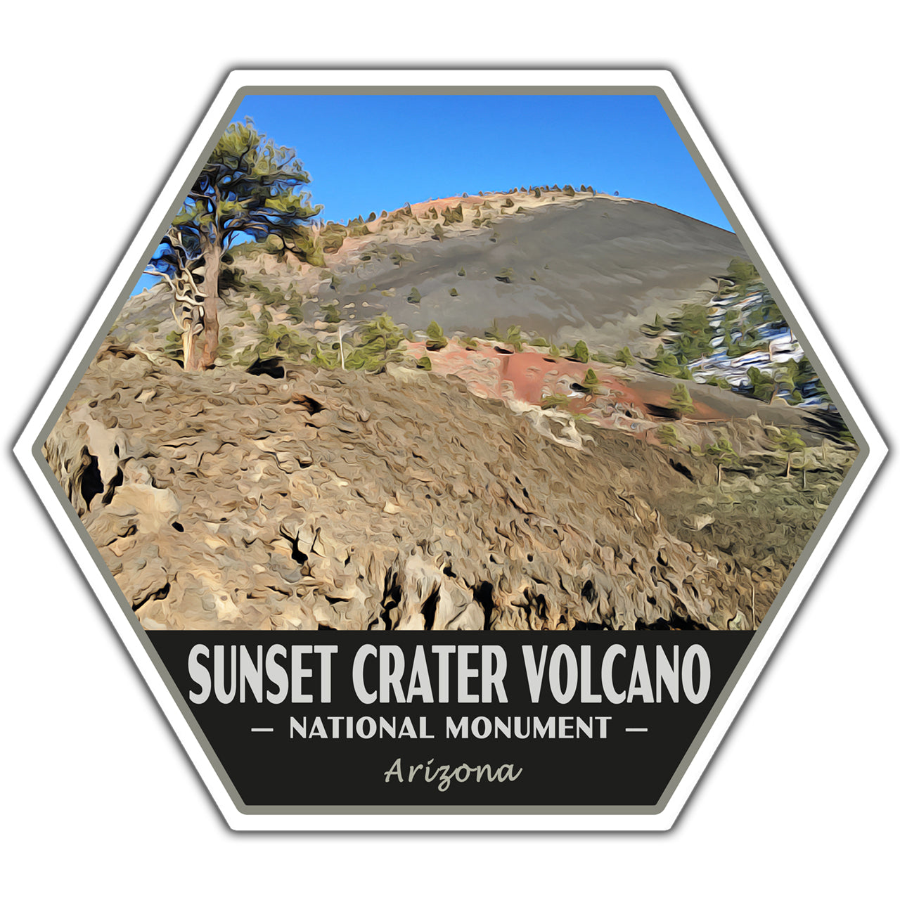 Sunset Crater Volcano National Monument Sticker (Volcano View) - Hex ...