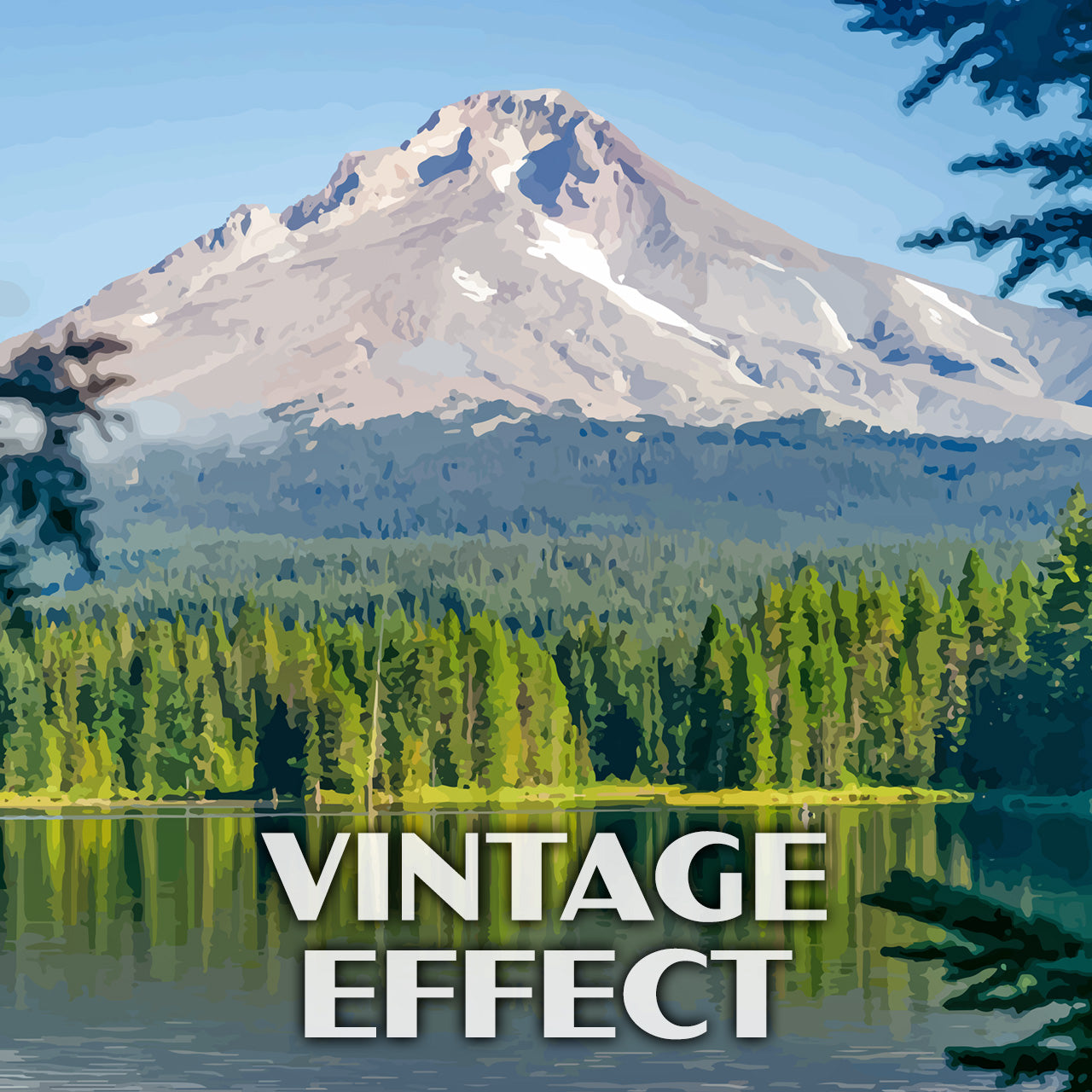 Trillium Lake Poster-WPA (Mount Hood View) (Oregon State)