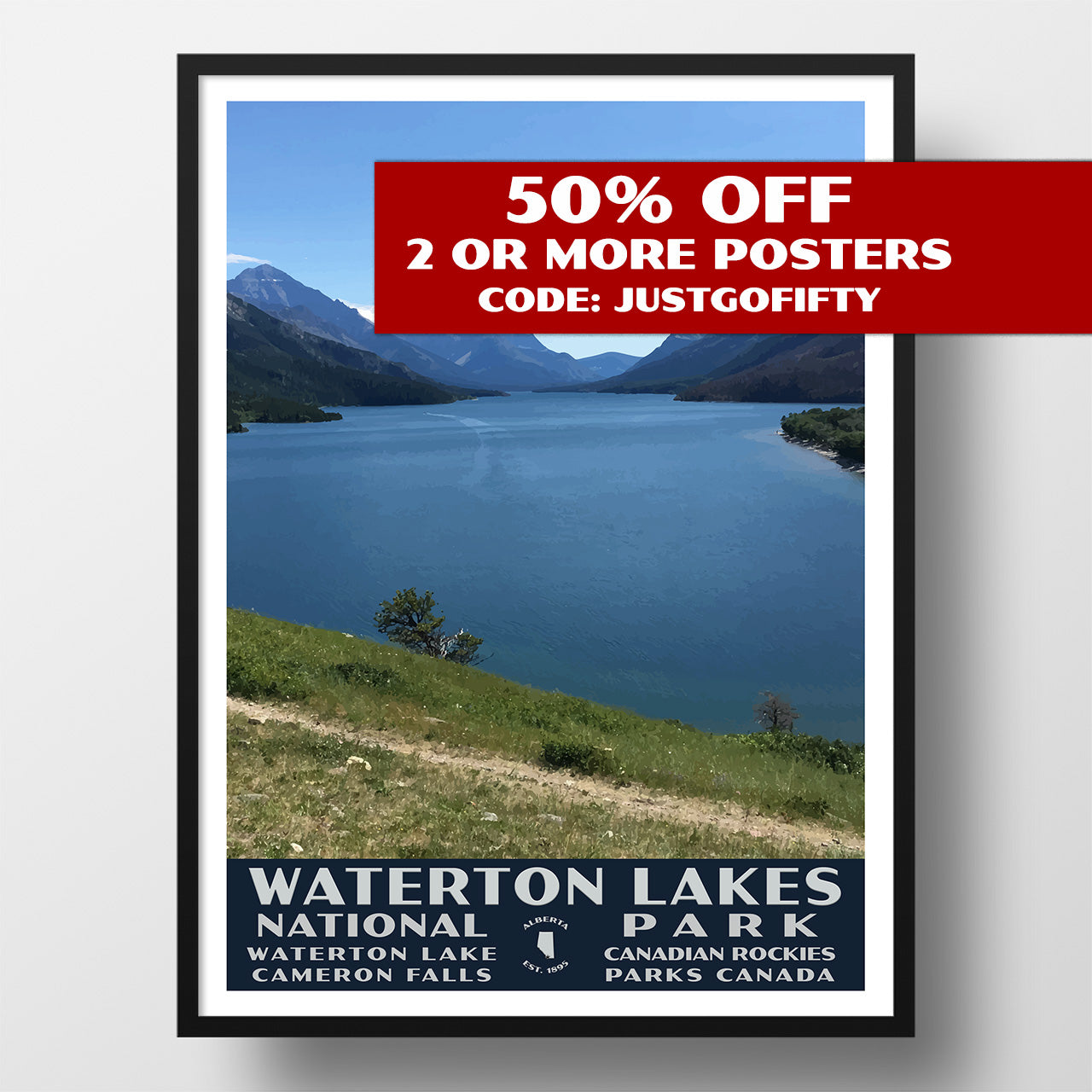 waterton lakes national park poster