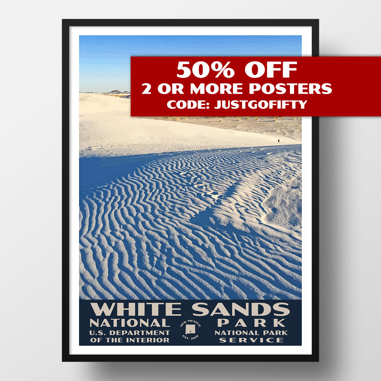 white sands national park poster