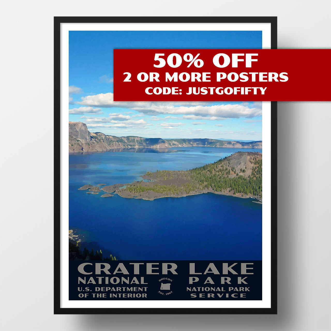 crater lake national park poster