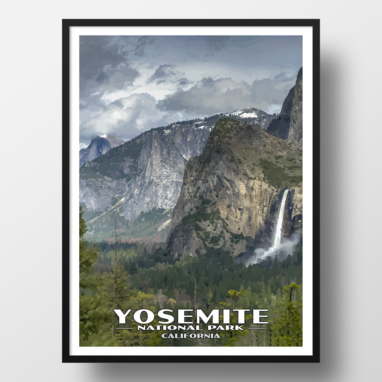 Yosemite National Park Poster-WPA (Yosemite Falls and Half Dome)
