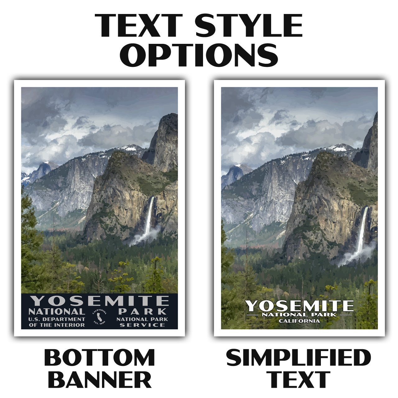Yosemite National Park Poster-WPA (Yosemite Falls and Half Dome)