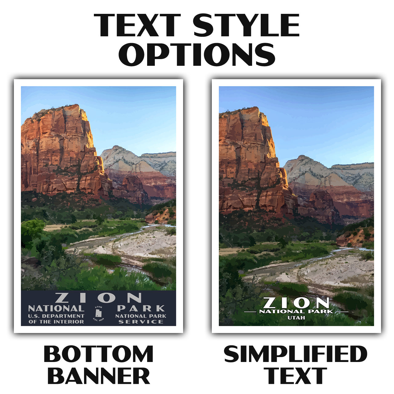 Zion National Park Poster-WPA (Zion Canyon)