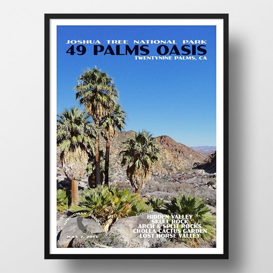 Joshua Tree National Park Poster-49 Palms Oasis (Personalized)