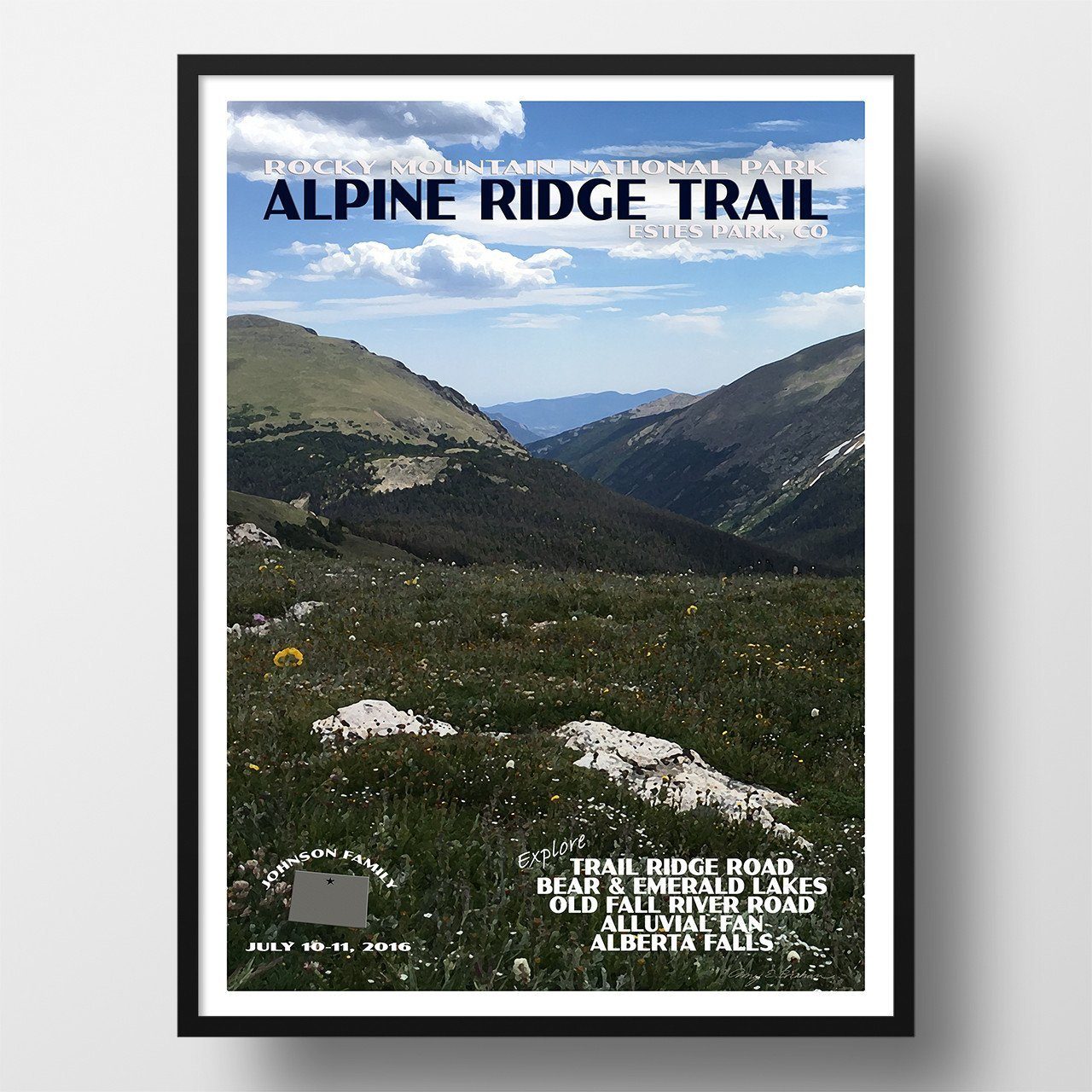 Rocky Mountain National Park Poster-Alpine Ridge Trail (Personalized)