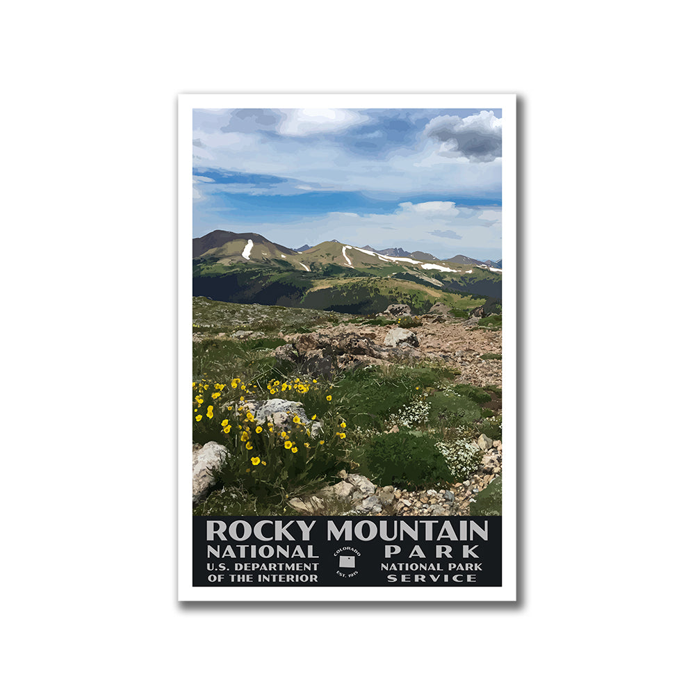 Rocky Mountain National Park Poster-WPA (View from Trail Ridge Road)