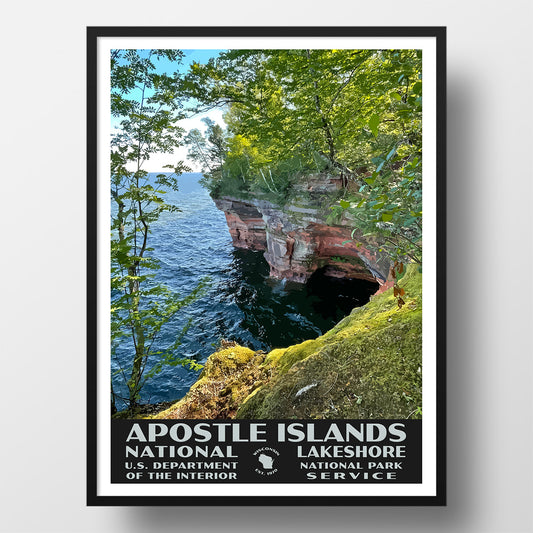 Apostle Islands National Lakeshore Poster-WPA (Sea Caves)