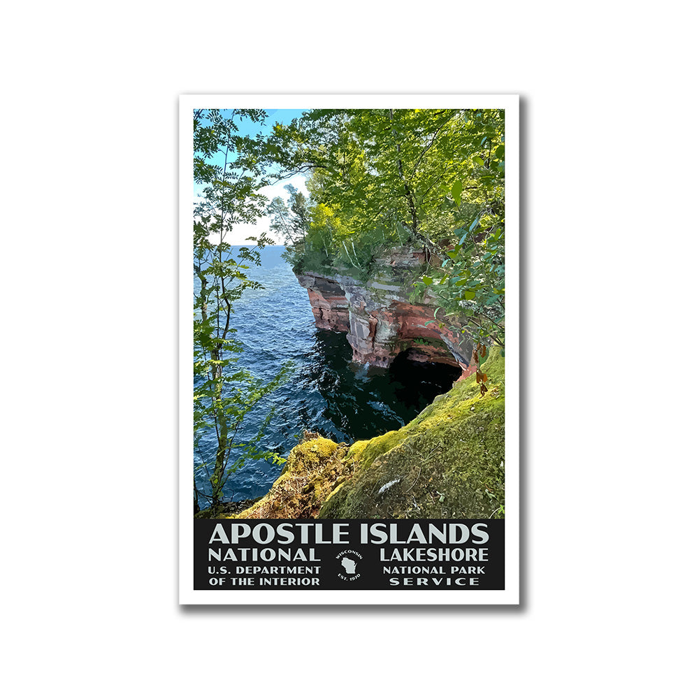 Apostle Islands National Lakeshore Poster-WPA (Sea Caves)