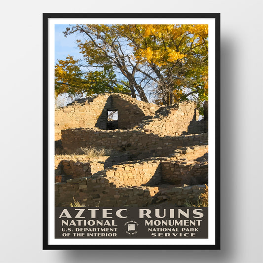 Aztec Ruins National Monument Poster-WPA (Aztec Ruins)