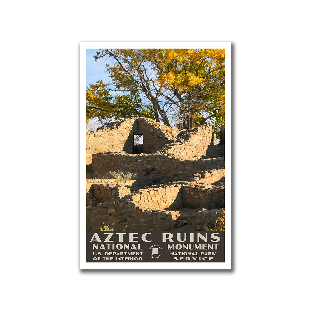 Aztec Ruins National Monument Poster-WPA (Aztec Ruins)