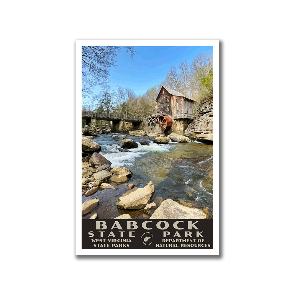 Babcock State Park Poster - WPA (Glade Creek Grist Mill)
