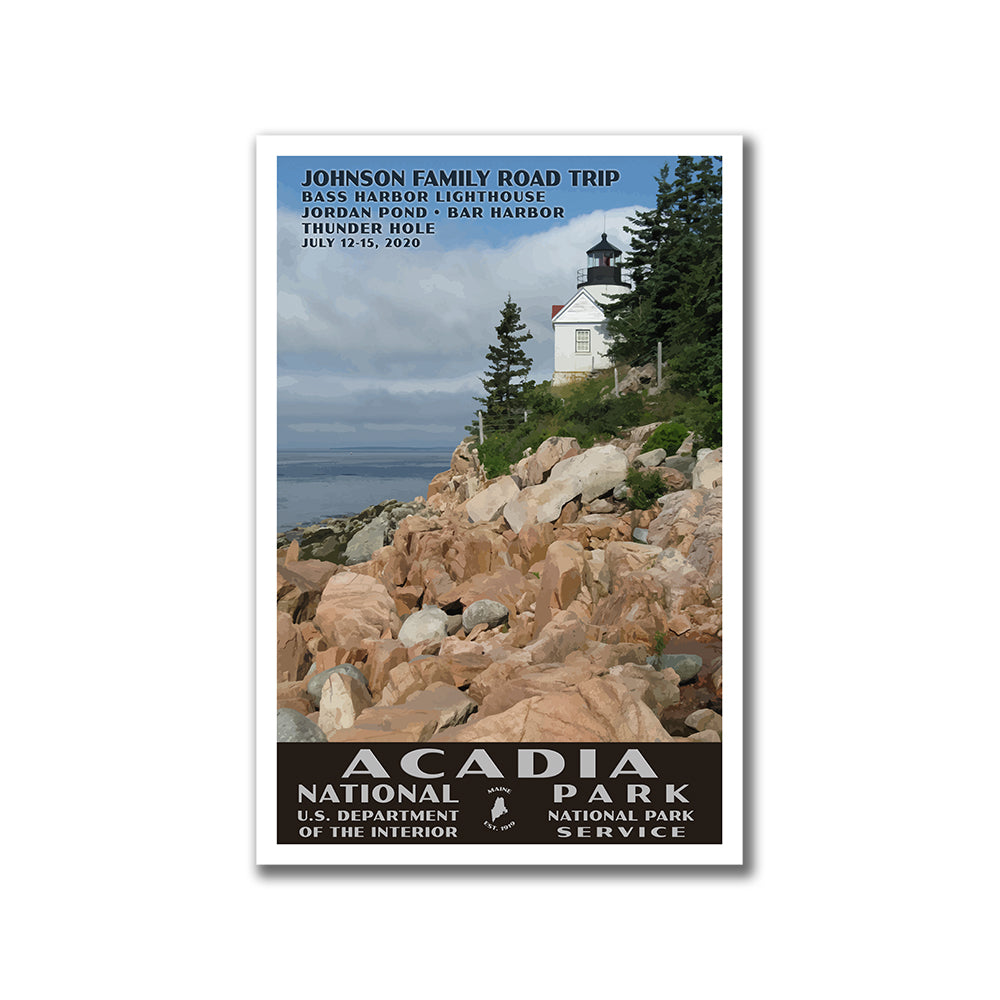 Acadia National Park Poster-WPA (Bass Harbor Lighthouse) (Personalized)