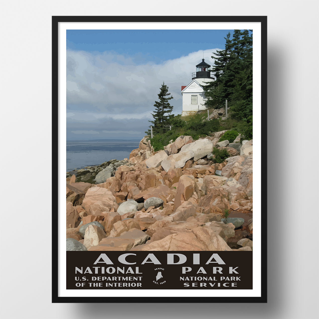 WPA style poster, Acadia National Park