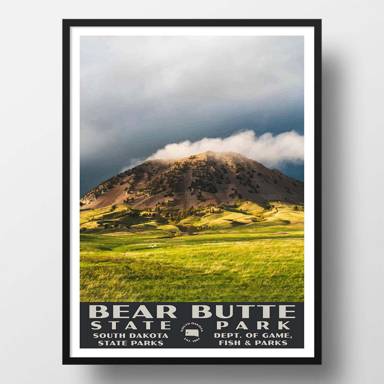 Bear Butte State Park Poster-WPA (Distant View)