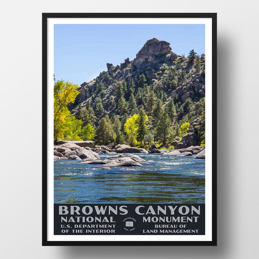 Browns Canyon National Monument Poster-WPA (On the River)